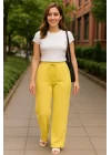 Kadın Beli Lastikli Pol Paça Pantolon