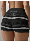 Kadın Belinden Bağlamalı Mini Triko Short