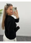 Kadın Beyaz Uzun Kollu Yakalı Triko Bluz