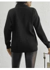 Kadın Beyaz Uzun Kollu Yakalı Triko Bluz