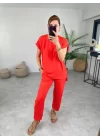 Kadın Bisiklet Yaka Paça Pensli Aerobin Kumaş İkili Takım