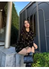 Kadın Bisiklet Yaka Uzun Kol Triko Mini Boy Elbise