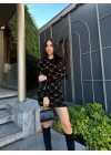 Kadın Bisiklet Yaka Uzun Kol Triko Mini Boy Elbise