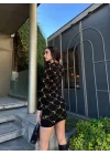 Kadın Bisiklet Yaka Uzun Kol Triko Mini Boy Elbise