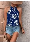Kadın çiçek Desen Mikro Kumaş Bluz