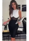 Kadın Dalgıç Kumaş Ortası Tüllü Elbise