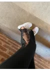 Kadın Dantel Eklemeli Ispanyol Paça Scuba Tayt Pantalon