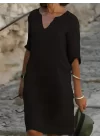 Kadın Fakir Kol V Yaka Aerobin Elbise