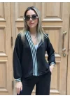 Kadın Iki Iplik Kumaş şerit Detaylı Kapşonlu Ikili Takım