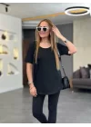 Kadın İki İplik Kumaş Sırt Neon Detay Bluz