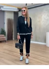 Kadın Iki Iplik Penye Kumaş Fermuar Detaylı Ribanalı Ikili Takım