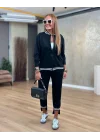 Kadın Iki Iplik Penye Kumaş Fermuar Detaylı Ribanalı Ikili Takım