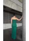 Kadın Ip Askılı Gipe Detay Maxi Boy Yırmaçlı Elbise