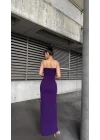 Kadın Ip Askılı Gipe Detay Maxi Boy Yırmaçlı Elbise