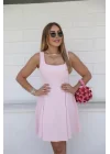 Kadın Kare Yaka Mini Elbise