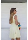 Kadın Kare Yaka Mini Elbise