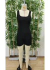 Kadın Kare Yaka Sırt Dekolte Detay Dalgıç Bodycon Mini Tulum