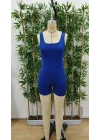 Kadın Kare Yaka Sırt Dekolte Detay Dalgıç Bodycon Mini Tulum