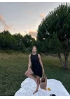 Kadın Keten Kumaş Kolsuz Mini Boy Elbise