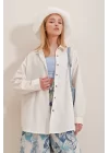 Kadın Keten Kumaş Oversize Gömlek