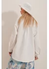 Kadın Keten Kumaş Oversize Gömlek