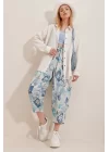 Kadın Keten Kumaş Oversize Gömlek