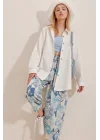 Kadın Keten Kumaş Oversize Gömlek