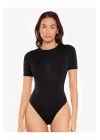 Kadın Kısa Kol İpek Jarse Bodysuit