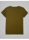 Kadın Kısa Kollu Kedi Ve Pati Baskılı Süprem T-shirt