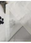 Kadın Kısa Kollu Kedi Ve Pati Baskılı Süprem T-shirt