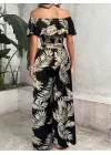 Kadın Kısa Kollu Madonna Fırfır Yaka Crop Süprem Bluz Ve Pantolon Ikili Takım