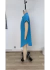 Kadın Kısa Kollu önden Düğmeli Ithal Keten Elbise