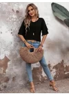 Kadın Kısa Kollu V Yakalı Viskon Bluz