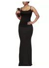 Kadın Kolsuz Askılı Bodycon Uzun Viskon Elbise