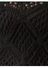 Kadın Kolsuz Bisiklet Yaka Baklava Desenli Ajurlu Triko Bluz