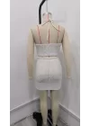 Kadın Kolsuz Mini Erer Crop Ikili Triko Takım