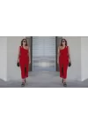 Kadın Kolsuz Tek Omuz Damla Detay JanJan Krep Elbise