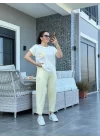 Kadın Kristal Kumaş Garnili Cep Detaylı Ikili Takım