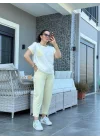 Kadın Kristal Kumaş Garnili Cep Detaylı Ikili Takım