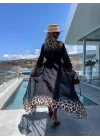 Kadın Leopar Detay şifon Pareo