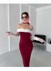Kadın Madonna Yaka Maxı Boy Elbıse