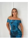 Kadın Madonna Yaka Tül Elbise