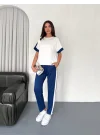 Kadın Modal Dokulu Kumaş Yanı şeritli Takım