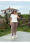 Kadın Modal Dokulu Kumaş Yanı şeritli Takım