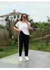 Kadın Modal Dokulu Kumaş Yanı şeritli Takım