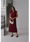 KADIN MODAL KUMAŞ BİSİKLET YAKA VATKALI ELBİSE