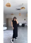 KADIN MODAL KUMAŞ BİSİKLET YAKA VATKALI ELBİSE