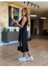 Kadın Modal Kumaş Fermuarlı Kolsuz Midi Boy Elbise