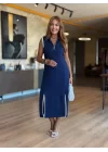 Kadın Modal Kumaş Fermuarlı Kolsuz Midi Boy Elbise