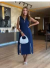 Kadın Modal Kumaş Fermuarlı Kolsuz Midi Boy Elbise